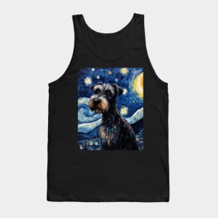 Standard Schnauzers Painted in The Starry Night style Tank Top